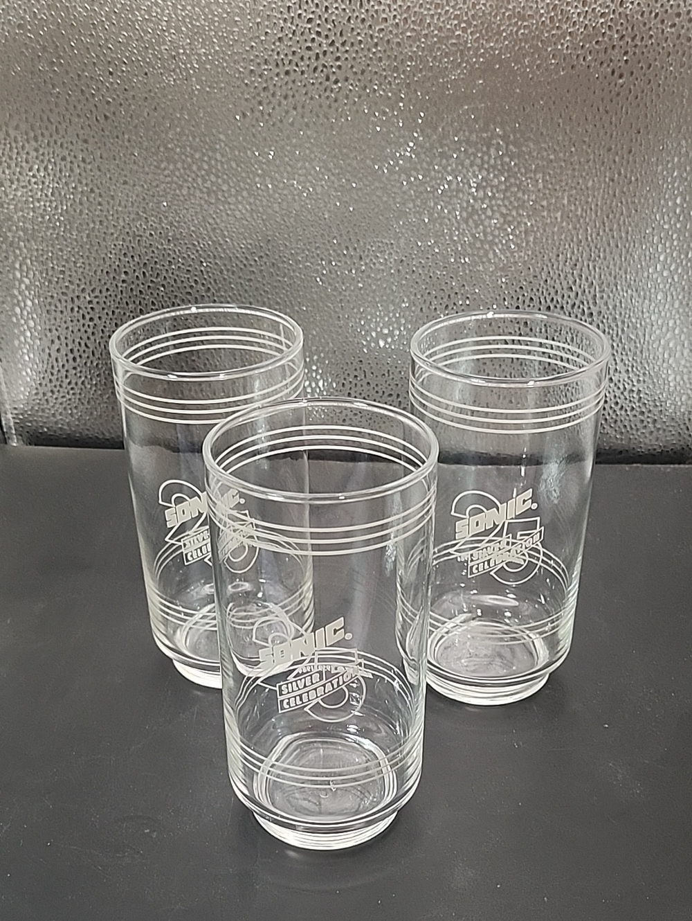1984 Sonic 25 Silver Celebration Glasses